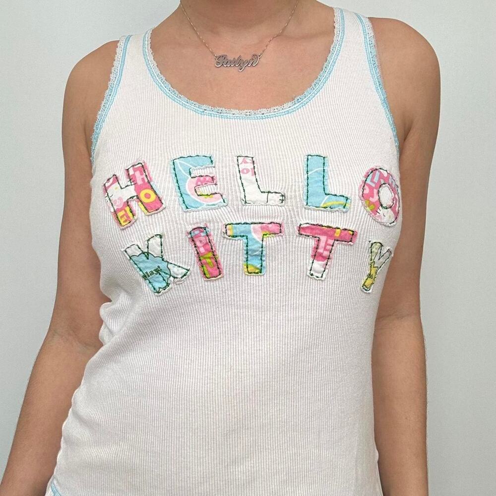Hello Kitty White Patchwork Tank Top - image 3